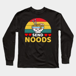 Cute Send Noods Ramen Bowl Long Sleeve T-Shirt